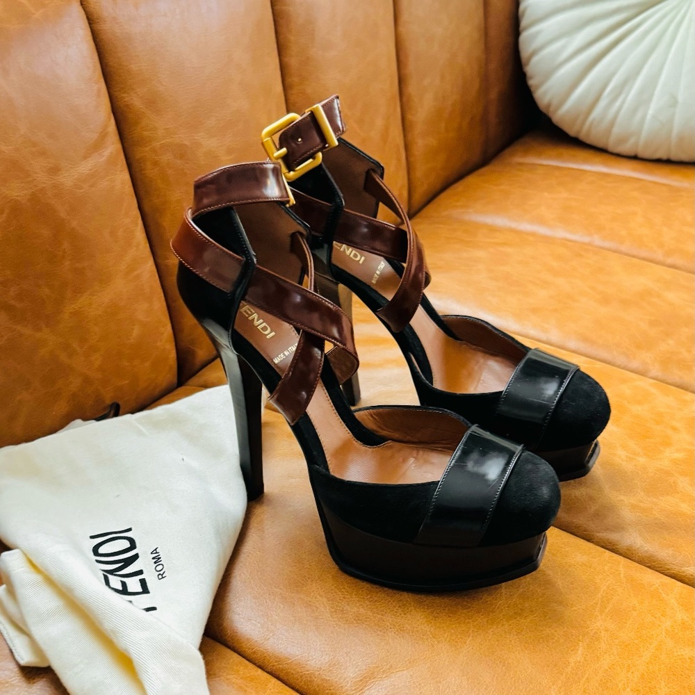 Fendi FF logo platform Heels